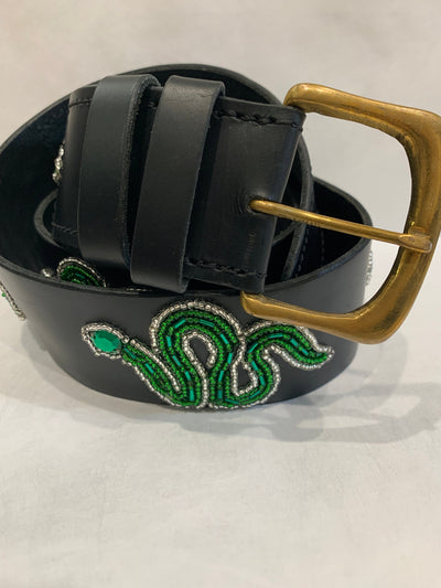 Zinj Designs Snake green/silver / XXS Belt- 1.75" Beaded Assorted Designs pg.3 equestrian team apparel online tack store mobile tack store custom farm apparel custom show stable clothing equestrian lifestyle horse show clothing riding clothes horses equestrian tack store