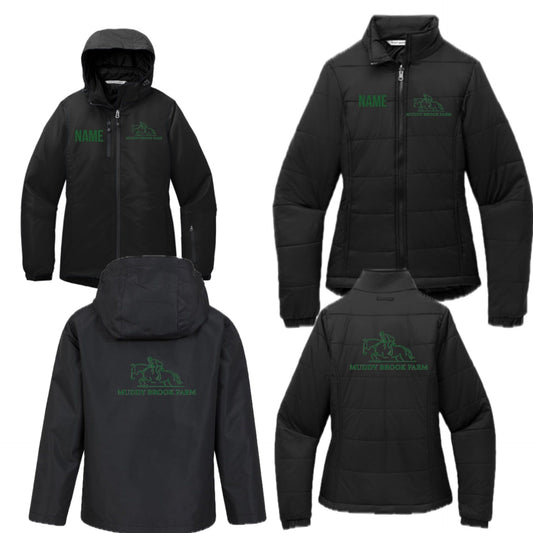 Equestrian Team Apparel Muddy Brook Farm- 3 in 1 Heavy Jacket Adult equestrian team apparel online tack store mobile tack store custom farm apparel custom show stable clothing equestrian lifestyle horse show clothing riding clothes horses equestrian tack store