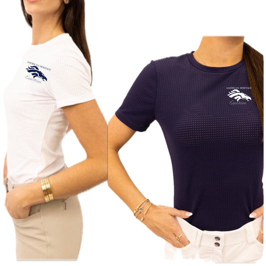 Equestrian Team Apparel Custom Team Shirts American Heritage IEA - Ladies perforated Crew SS equestrian team apparel online tack store mobile tack store custom farm apparel custom show stable clothing equestrian lifestyle horse show clothing riding clothes American Heritage IEA - Ladies perforated Crew SS horses equestrian tack store