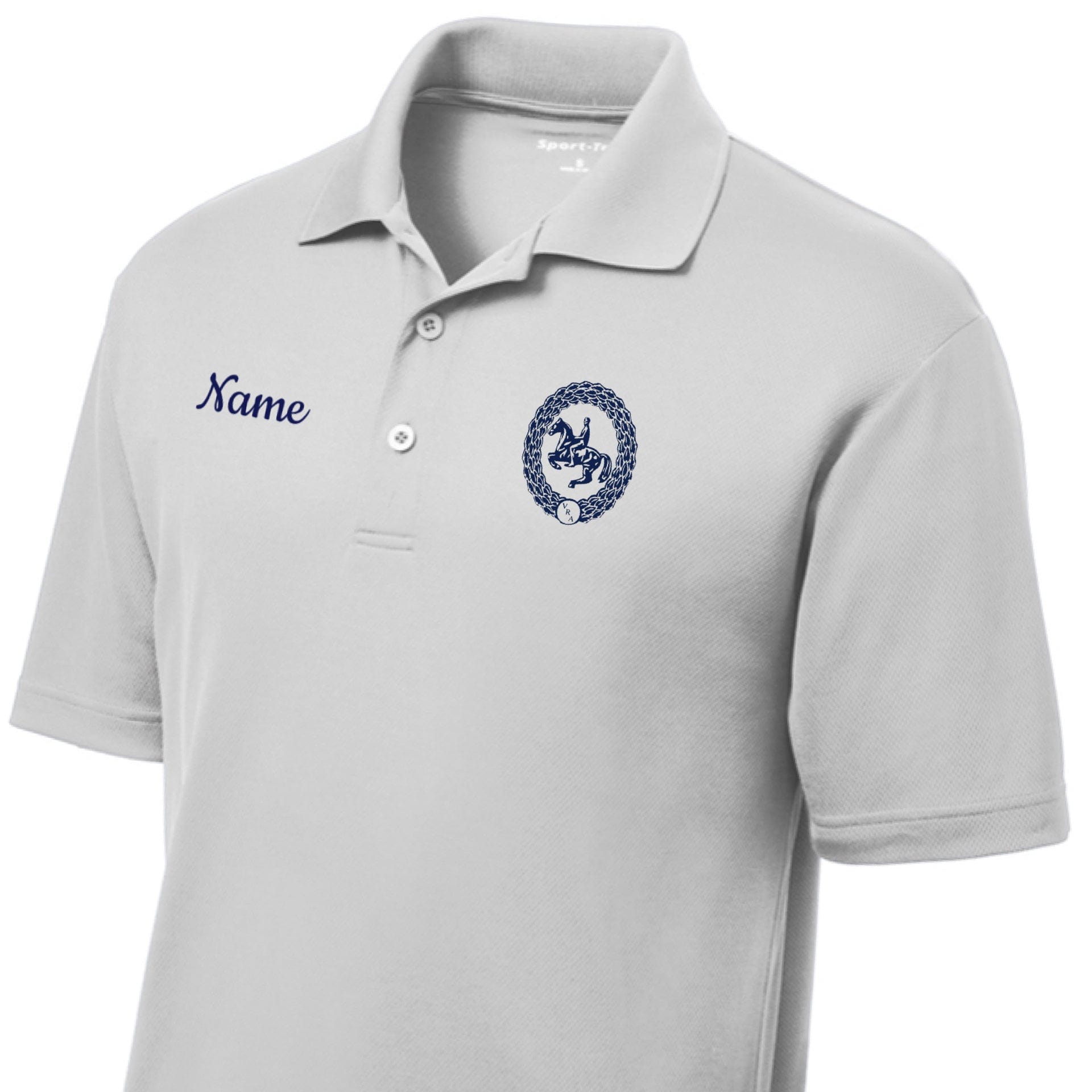 Equestrian Team Apparel Silver Gray / XS / Youth Vogt Riding Academy- Polo Shirts equestrian team apparel online tack store mobile tack store custom farm apparel custom show stable clothing equestrian lifestyle horse show clothing riding clothes Vogt Riding Academy- Polo Shirts horses equestrian tack store