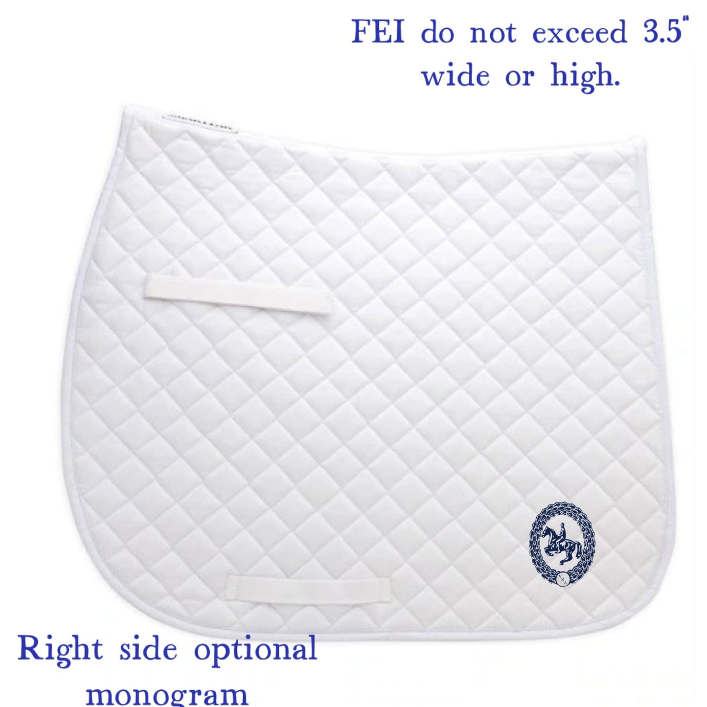 Equestrian Team Apparel White Vogt Riding Academy- Dressage Pads equestrian team apparel online tack store mobile tack store custom farm apparel custom show stable clothing equestrian lifestyle horse show clothing riding clothes Vogt Riding Academy- Dressage Pads horses equestrian tack store