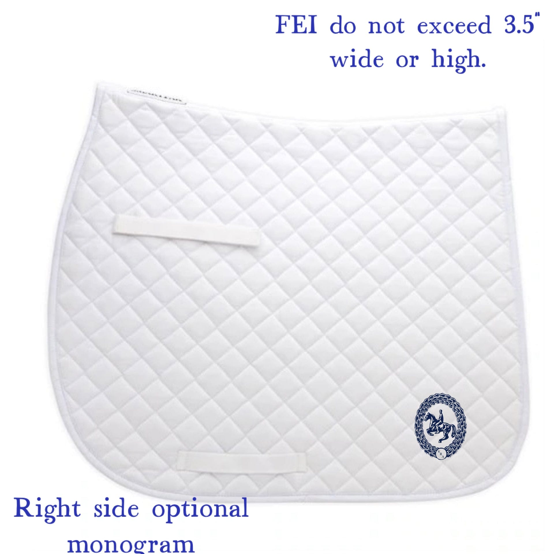 Equestrian Team Apparel White Vogt Riding Academy- Dressage Pads equestrian team apparel online tack store mobile tack store custom farm apparel custom show stable clothing equestrian lifestyle horse show clothing riding clothes Vogt Riding Academy- Dressage Pads horses equestrian tack store