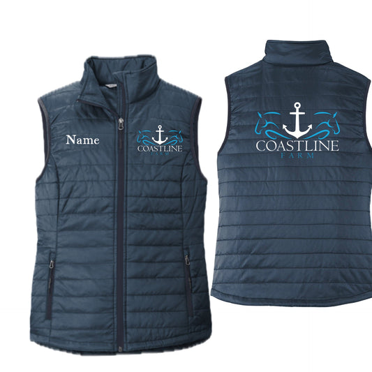 Equestrian Team Apparel Coastline Farm- Puffy Vest equestrian team apparel online tack store mobile tack store custom farm apparel custom show stable clothing equestrian lifestyle horse show clothing riding clothes Coastline Farm- Puffy Vest horses equestrian tack store