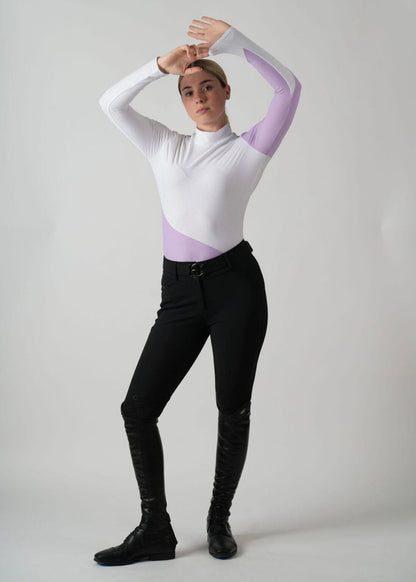 EquestrianClub Training Shirt EquestrianClub- Bella Turtleneck (Lilac/White) equestrian team apparel online tack store mobile tack store custom farm apparel custom show stable clothing equestrian lifestyle horse show clothing riding clothes EquestrianClub- Bella Turtleneck (Lilac/White) horses equestrian tack store