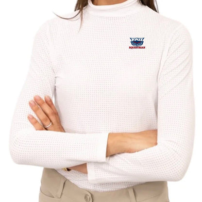 Equestrian Team Apparel Custom Shirts XS / White FAU- Perforated Mock Top equestrian team apparel online tack store mobile tack store custom farm apparel custom show stable clothing equestrian lifestyle horse show clothing riding clothes FAU- Perforated Mock Top horses equestrian tack store
