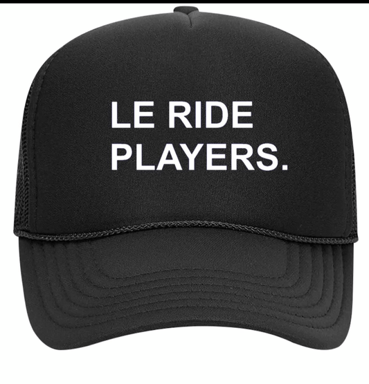 Equestrian Team Apparel Hats Le Ride. Trucker Cap Mesh Back Le Ride Players Black equestrian team apparel online tack store mobile tack store custom farm apparel custom show stable clothing equestrian lifestyle horse show clothing riding clothes horses equestrian tack store