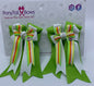 PonyTail Bows 3" Tails PonyTail Bows- Lime/White/Stripe equestrian team apparel online tack store mobile tack store custom farm apparel custom show stable clothing equestrian lifestyle horse show clothing riding clothes PonyTail Bows | Equestrian Hair Accessories horses equestrian tack store