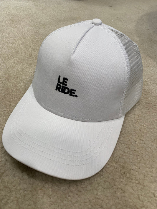 Equestrian Team Apparel Hats Le Ride. Trucker Cap Mesh Back White Mini Le Ride. equestrian team apparel online tack store mobile tack store custom farm apparel custom show stable clothing equestrian lifestyle horse show clothing riding clothes horses equestrian tack store