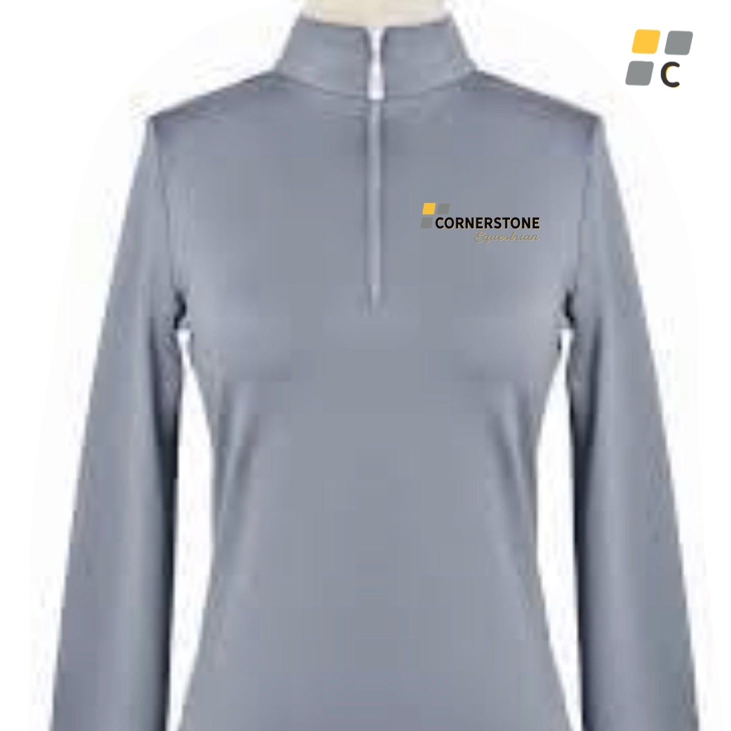 Equestrian Team Apparel XXS / Grey / Full Logo Cornerstone Equestrian (TN) - Sun Shirts equestrian team apparel online tack store mobile tack store custom farm apparel custom show stable clothing equestrian lifestyle horse show clothing riding clothes Cornerstone Equestrian (TN) - Sun Shirts horses equestrian tack store
