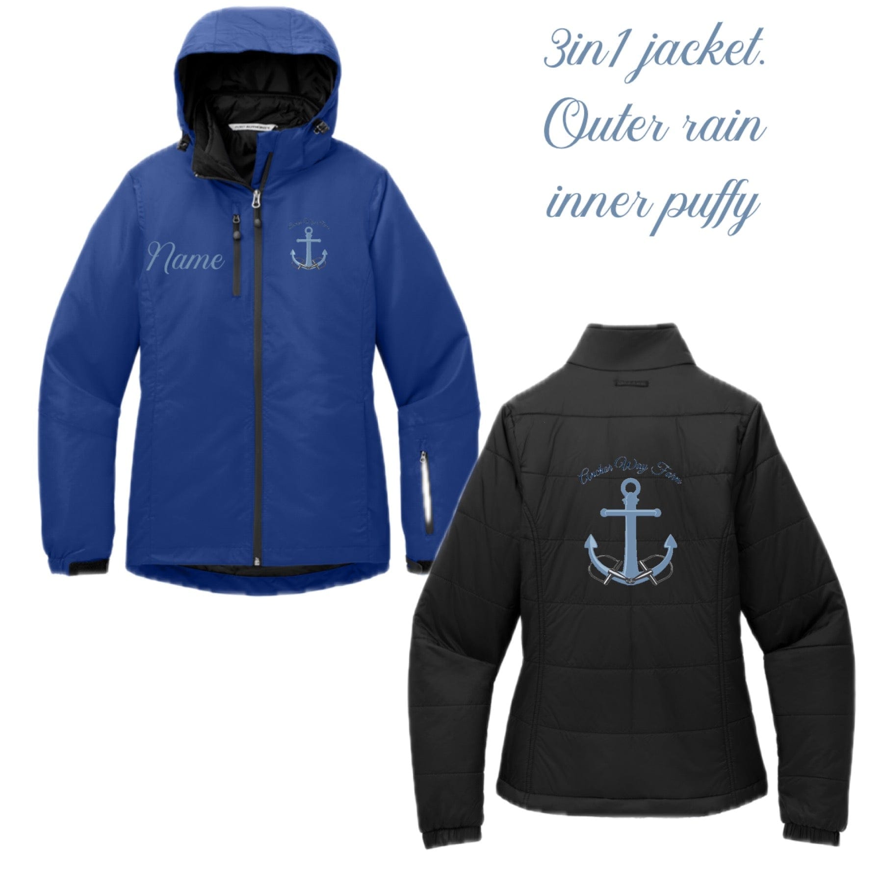 Equestrian Team Apparel Anchor Way Farm Heavy 3 in 1 Jacket equestrian team apparel online tack store mobile tack store custom farm apparel custom show stable clothing equestrian lifestyle horse show clothing riding clothes horses equestrian tack store