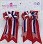 PonyTail Bows 3" Tails PonyTail Bows- Red Striped equestrian team apparel online tack store mobile tack store custom farm apparel custom show stable clothing equestrian lifestyle horse show clothing riding clothes PonyTail Bows | Equestrian Hair Accessories horses equestrian tack store