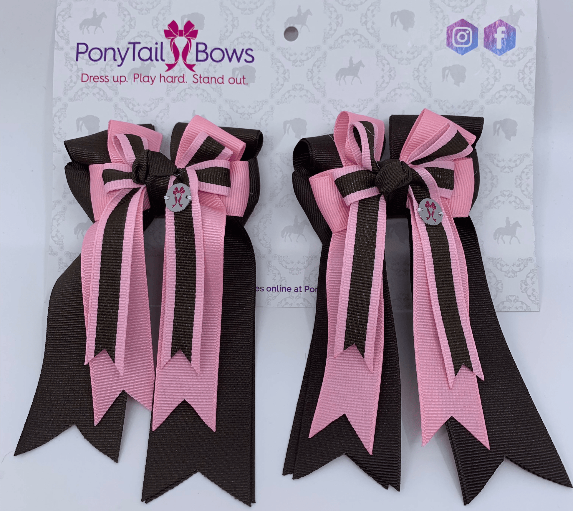 PonyTail Bows 3" Tails PonyTail Bows-Pink Charm equestrian team apparel online tack store mobile tack store custom farm apparel custom show stable clothing equestrian lifestyle horse show clothing riding clothes PonyTail Bows | Equestrian Hair Accessories horses equestrian tack store