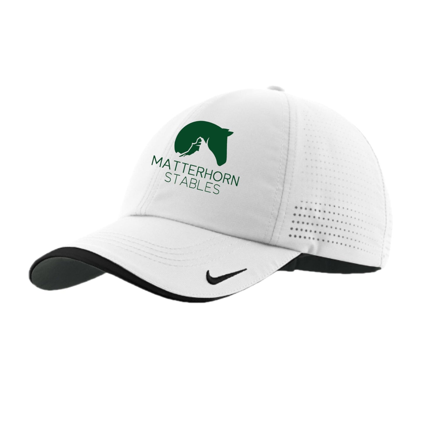 Equestrian Team Apparel White Matterhorn Stables- Nike Baseball Cap equestrian team apparel online tack store mobile tack store custom farm apparel custom show stable clothing equestrian lifestyle horse show clothing riding clothes Matterhorn Stables- Nike Baseball Cap horses equestrian tack store