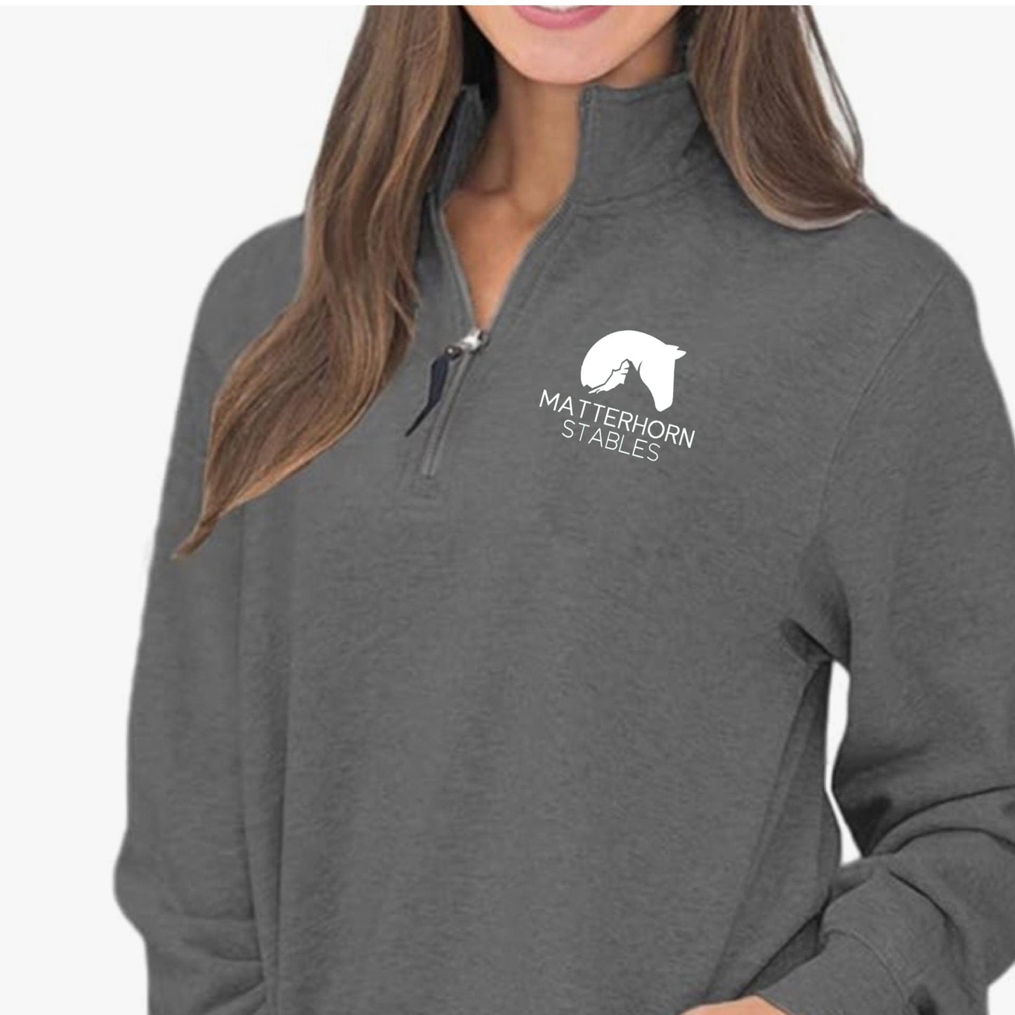 Equestrian Team Apparel XS / Ladies / Grey Matterhorn Stables- 1/4 Zip pullover equestrian team apparel online tack store mobile tack store custom farm apparel custom show stable clothing equestrian lifestyle horse show clothing riding clothes Matterhorn Stables- 1/4 Zip pullover horses equestrian tack store