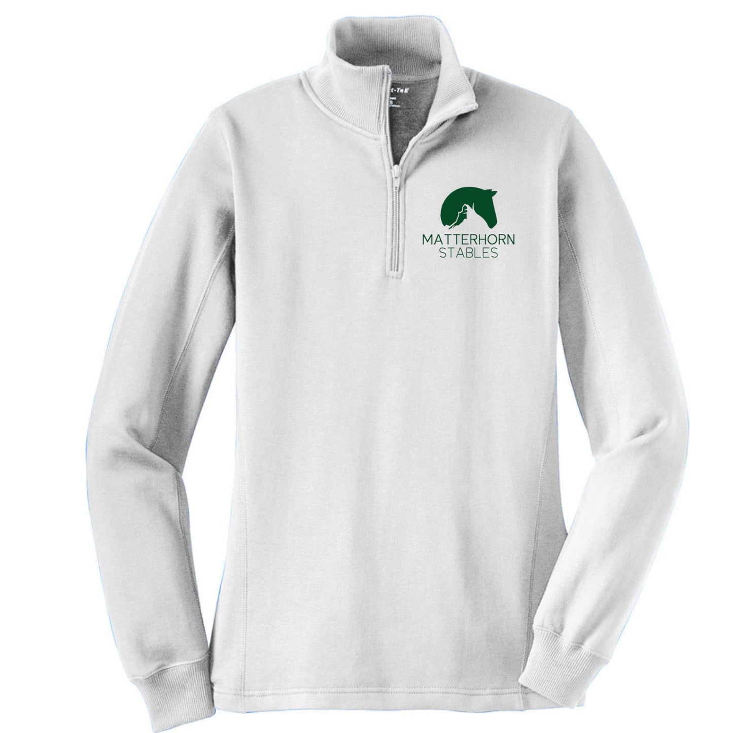 Equestrian Team Apparel XS / Ladies / White Matterhorn Stables- 1/4 Zip pullover equestrian team apparel online tack store mobile tack store custom farm apparel custom show stable clothing equestrian lifestyle horse show clothing riding clothes Matterhorn Stables- 1/4 Zip pullover horses equestrian tack store