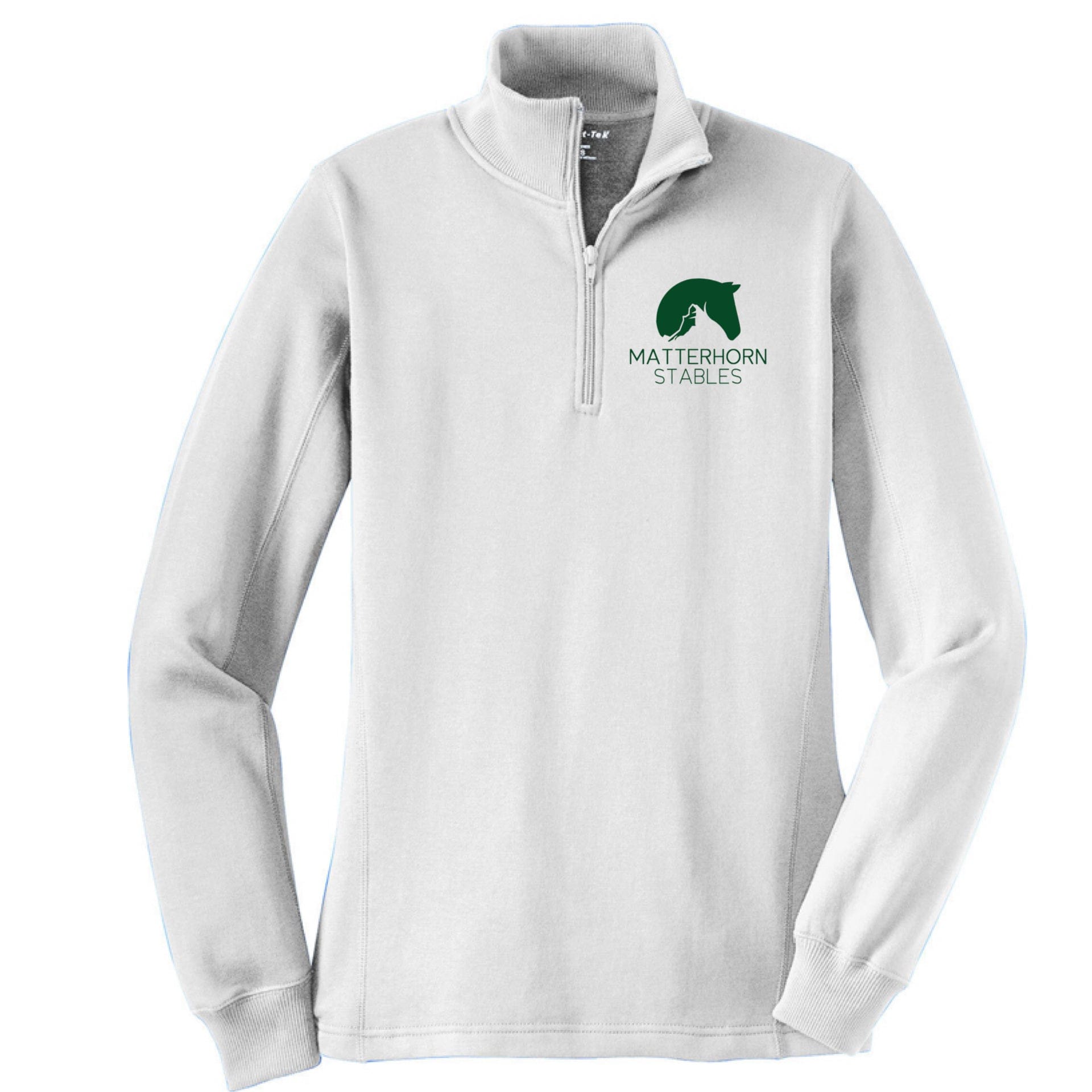 Equestrian Team Apparel XS / Ladies / White Matterhorn Stables- 1/4 Zip pullover equestrian team apparel online tack store mobile tack store custom farm apparel custom show stable clothing equestrian lifestyle horse show clothing riding clothes Matterhorn Stables- 1/4 Zip pullover horses equestrian tack store