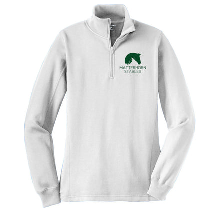 Equestrian Team Apparel XS / Ladies / White Matterhorn Stables- 1/4 Zip pullover equestrian team apparel online tack store mobile tack store custom farm apparel custom show stable clothing equestrian lifestyle horse show clothing riding clothes Matterhorn Stables- 1/4 Zip pullover horses equestrian tack store