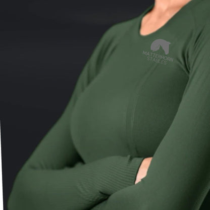 Equestrian Team Apparel Green / XS / Long Sleeve Matterhorn Stables- Tech Shirts equestrian team apparel online tack store mobile tack store custom farm apparel custom show stable clothing equestrian lifestyle horse show clothing riding clothes Matterhorn Stables- Tech Shirts horses equestrian tack store