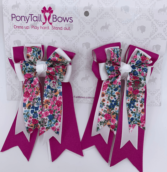 PonyTail Bows 3" Tails PonyTail Bows- Spring Fuchsia equestrian team apparel online tack store mobile tack store custom farm apparel custom show stable clothing equestrian lifestyle horse show clothing riding clothes PonyTail Bows | Equestrian Hair Accessories horses equestrian tack store