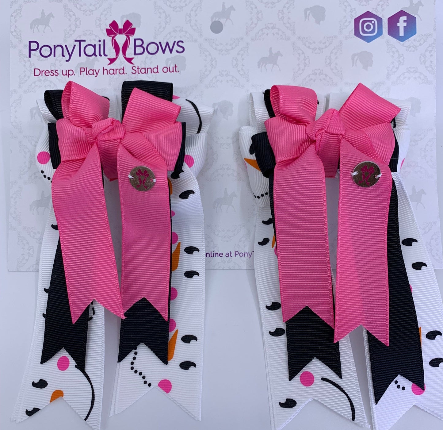 PonyTail Bows 3" Tails PonyTail Bows- Snowman equestrian team apparel online tack store mobile tack store custom farm apparel custom show stable clothing equestrian lifestyle horse show clothing riding clothes PonyTail Bows | Equestrian Hair Accessories horses equestrian tack store