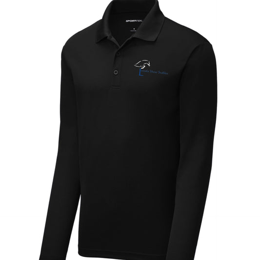 Equestrian Team Apparel XS / Black Lozada Show Stables-  Polo Shirt (Men's Long Sleeve) equestrian team apparel online tack store mobile tack store custom farm apparel custom show stable clothing equestrian lifestyle horse show clothing riding clothes Lozada Show Stables-  Polo Shirt (Men's Long Sleeve) horses equestrian tack store