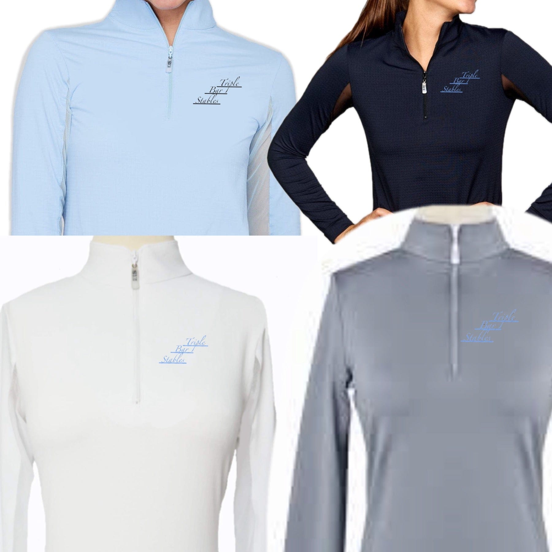 Equestrian Team Apparel Triple Bar Stables Sun Shirt equestrian team apparel online tack store mobile tack store custom farm apparel custom show stable clothing equestrian lifestyle horse show clothing riding clothes horses equestrian tack store