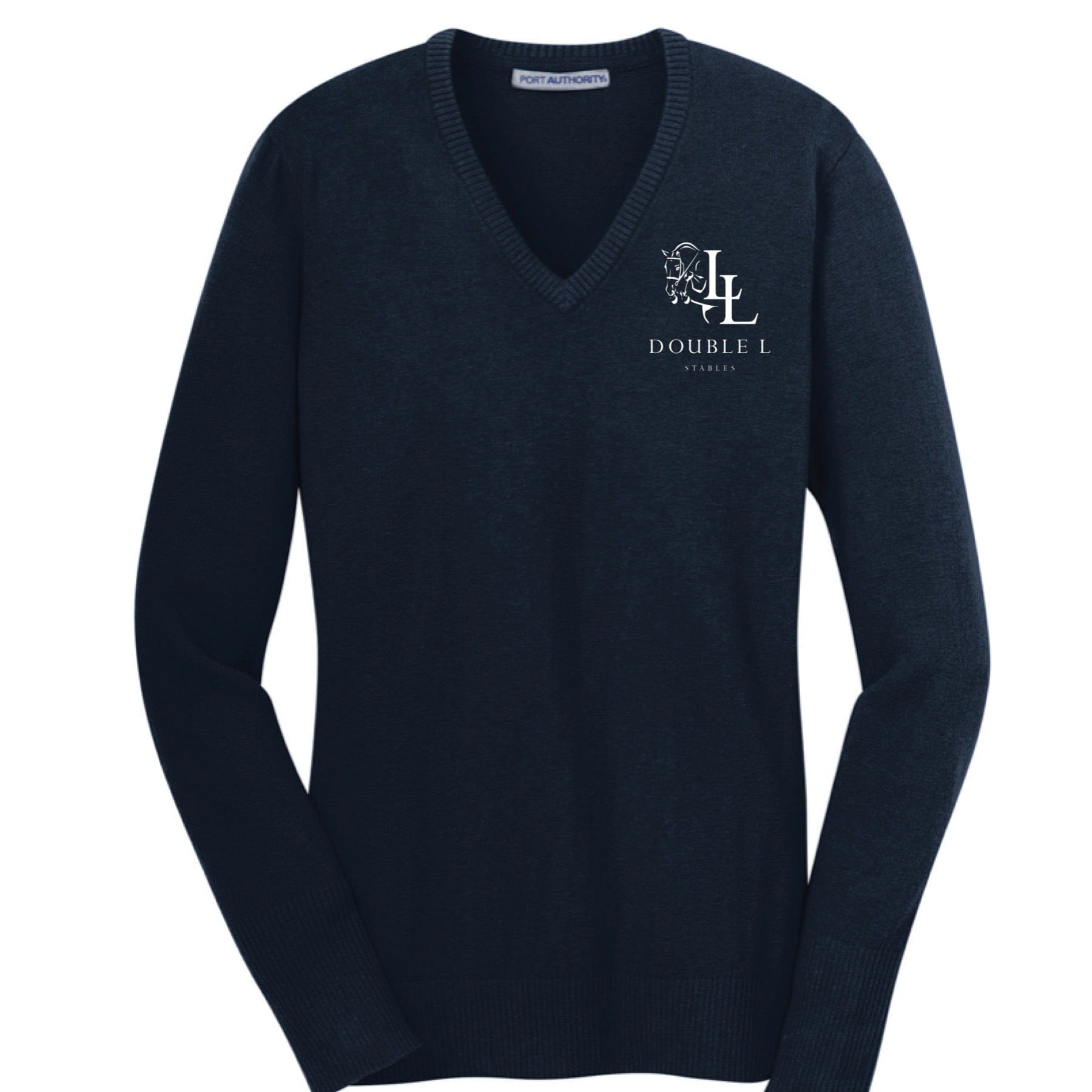 Equestrian Team Apparel Double L Stables V neck sweater equestrian team apparel online tack store mobile tack store custom farm apparel custom show stable clothing equestrian lifestyle horse show clothing riding clothes horses equestrian tack store
