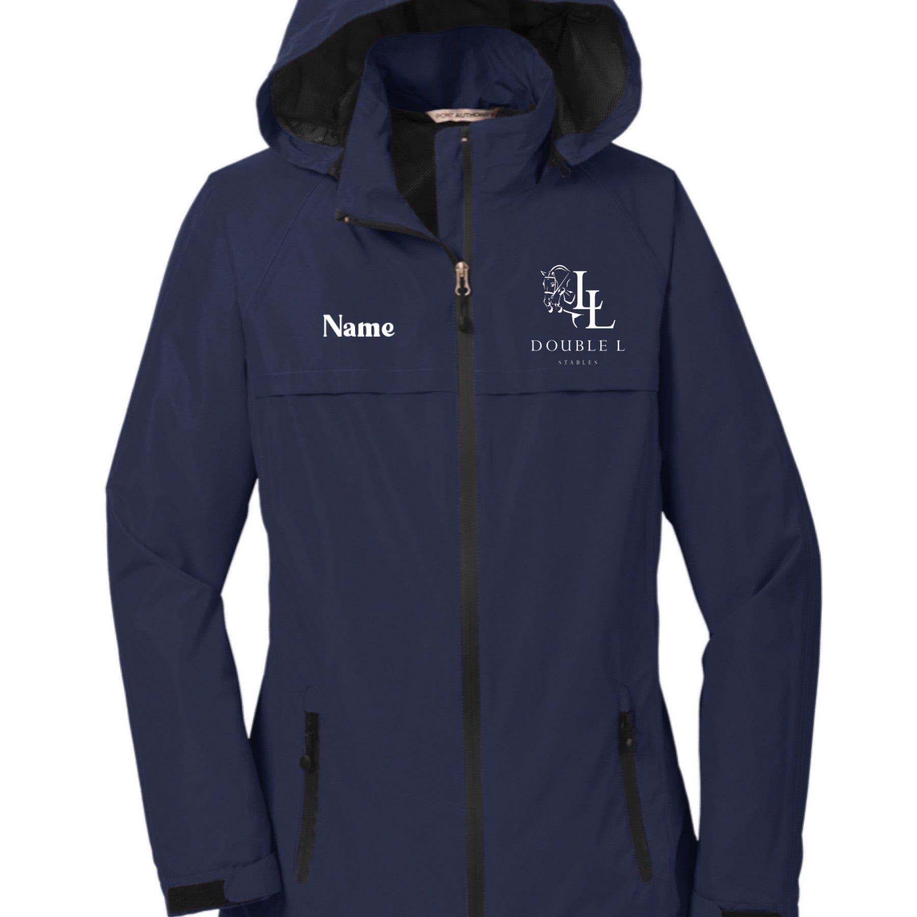 Equestrian Team Apparel Double L Stables Raincoat equestrian team apparel online tack store mobile tack store custom farm apparel custom show stable clothing equestrian lifestyle horse show clothing riding clothes horses equestrian tack store
