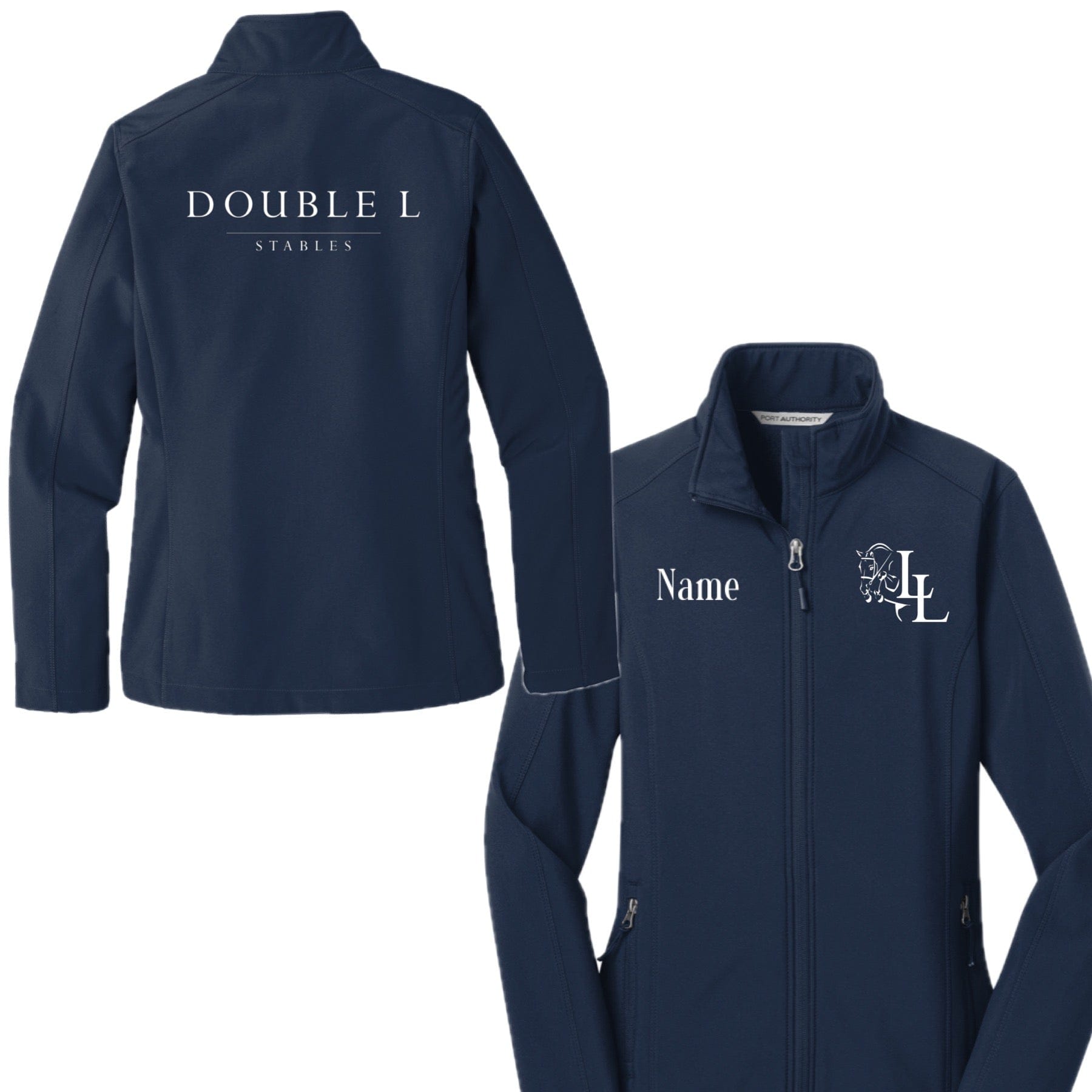 Equestrian Team Apparel Double L Stables Shell Jacket and Vest equestrian team apparel online tack store mobile tack store custom farm apparel custom show stable clothing equestrian lifestyle horse show clothing riding clothes horses equestrian tack store