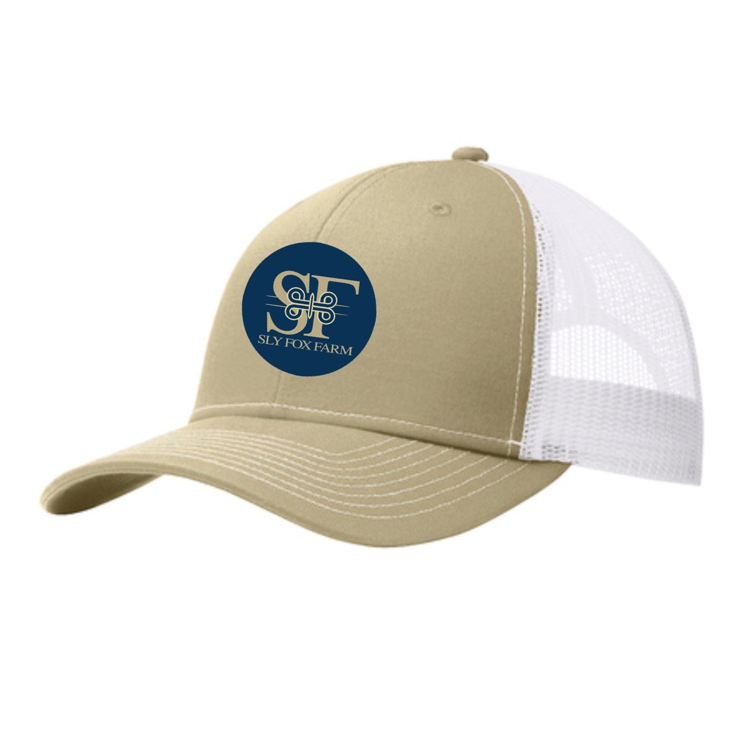 Equestrian Team Apparel Trucker Khaki/White / M R Sly Fox Farm  - Baseball Caps equestrian team apparel online tack store mobile tack store custom farm apparel custom show stable clothing equestrian lifestyle horse show clothing riding clothes Sly Fox Farm  - Baseball Caps horses equestrian tack store