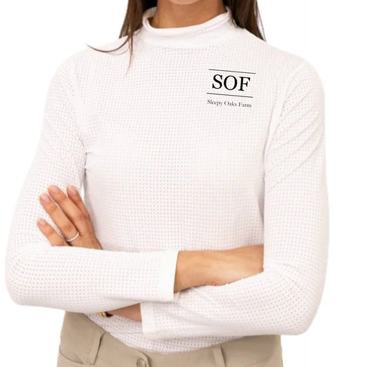 Equestrian Team Apparel Sleepy Oaks Farm - High Collar Perforated Shirt equestrian team apparel online tack store mobile tack store custom farm apparel custom show stable clothing equestrian lifestyle horse show clothing riding clothes Sleepy Oaks Farm - High Collar Perforated Shirt horses equestrian tack store