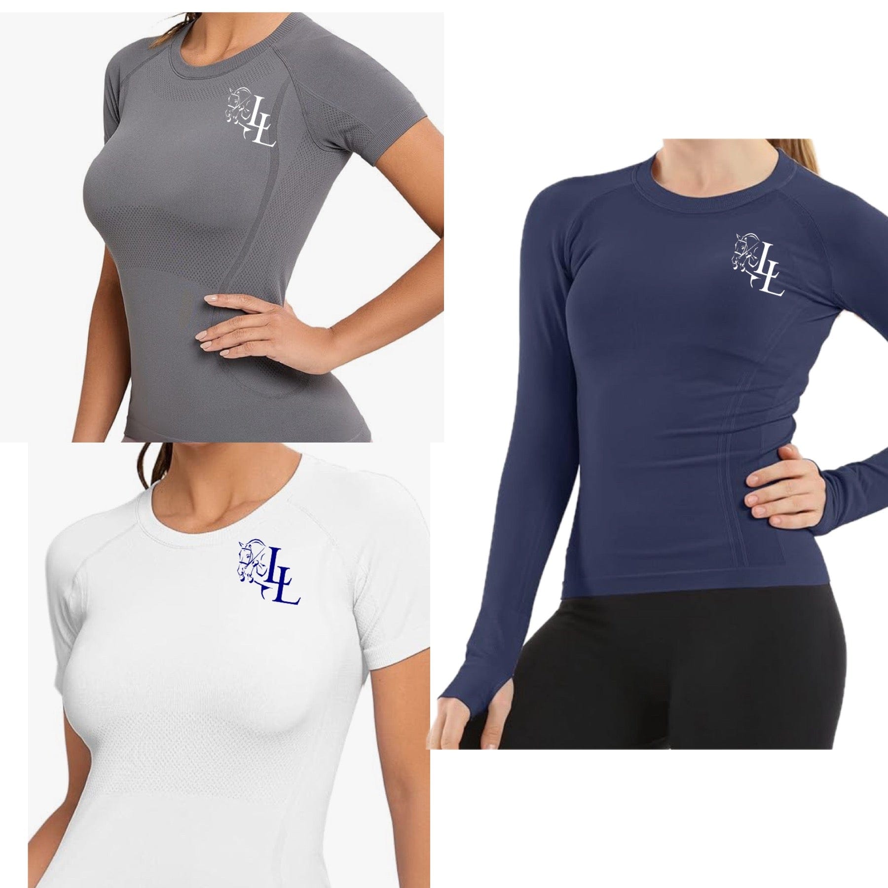 Equestrian Team Apparel Double L Stables Tech Shirt equestrian team apparel online tack store mobile tack store custom farm apparel custom show stable clothing equestrian lifestyle horse show clothing riding clothes horses equestrian tack store