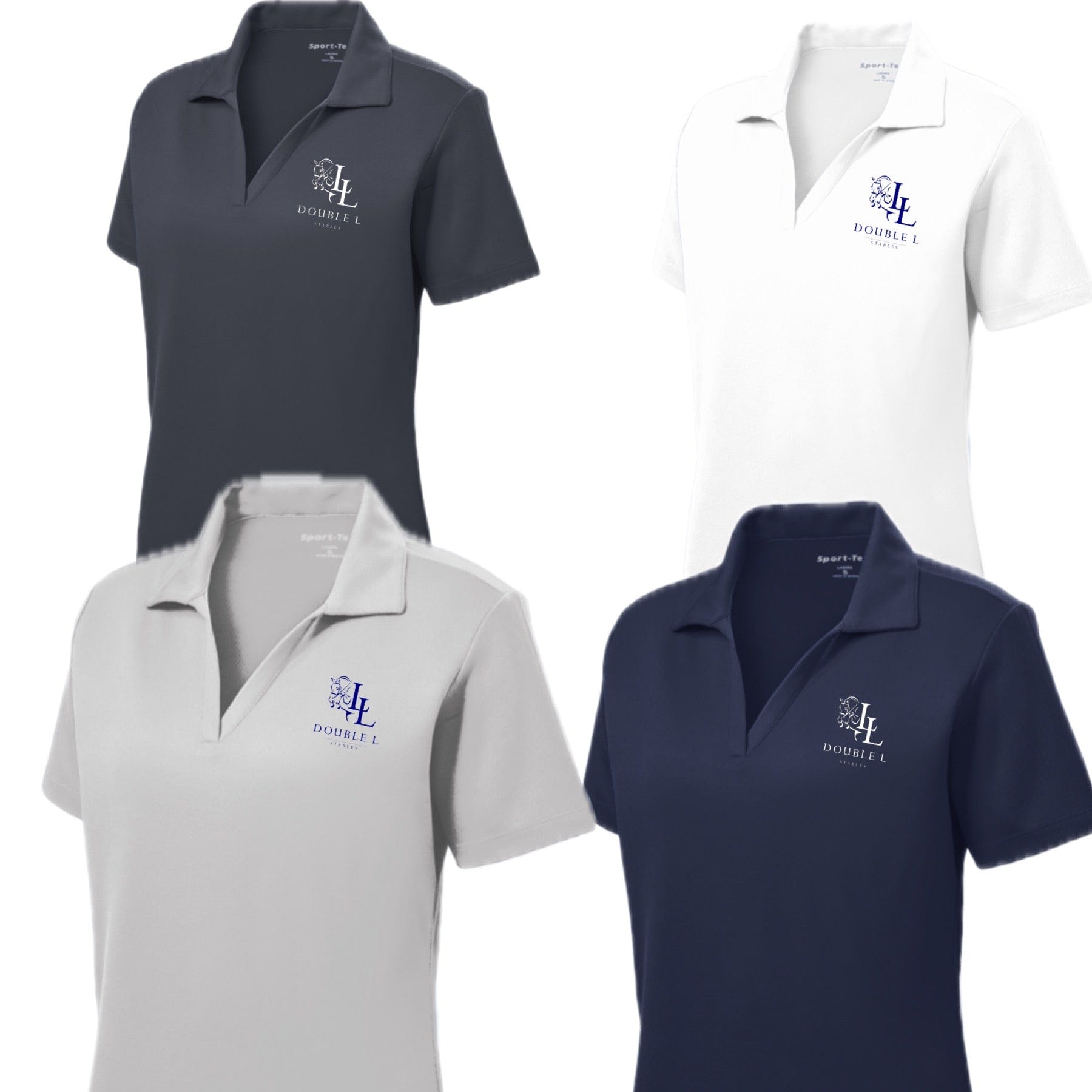 Equestrian Team Apparel Double L Stables Polo Shirts equestrian team apparel online tack store mobile tack store custom farm apparel custom show stable clothing equestrian lifestyle horse show clothing riding clothes horses equestrian tack store