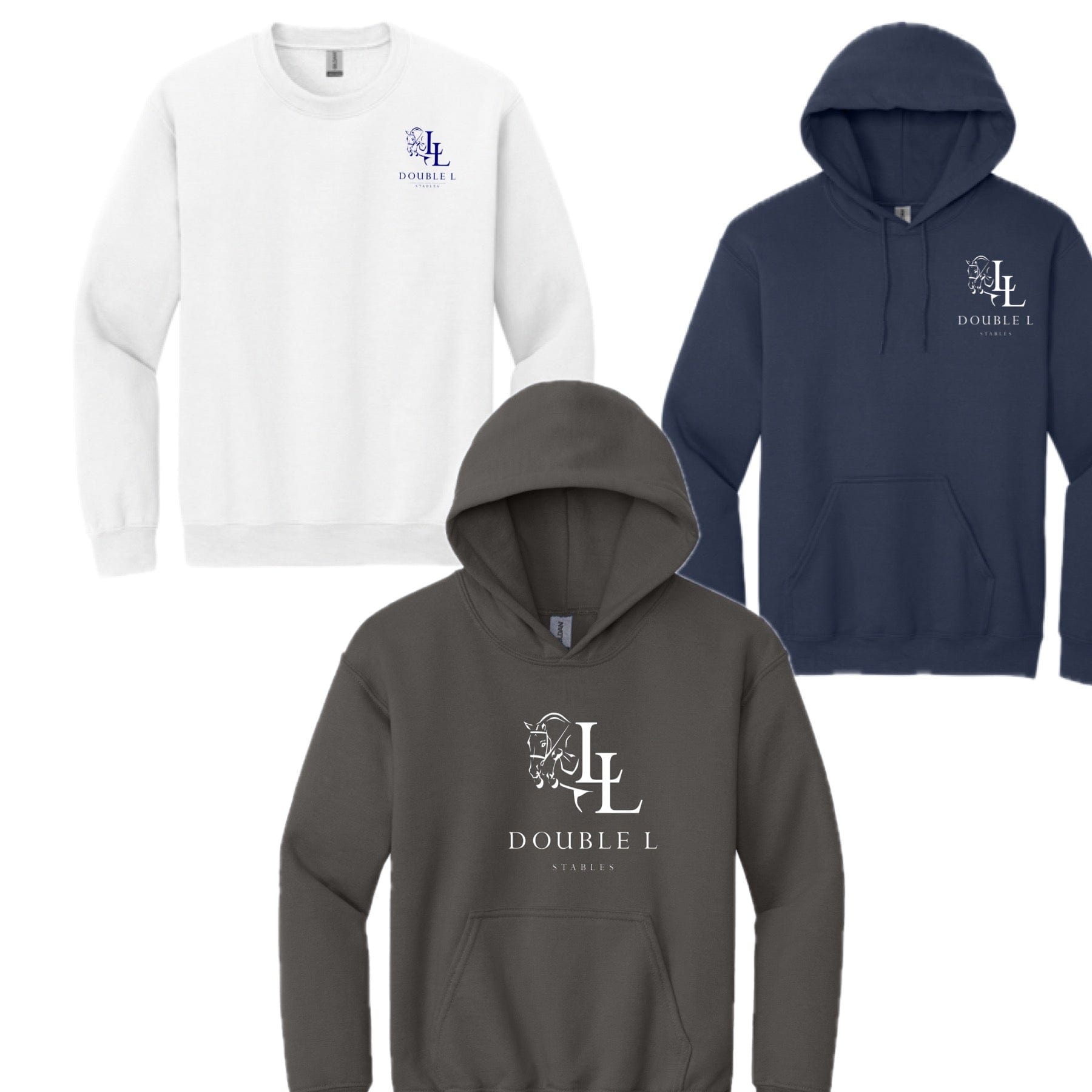 Equestrian Team Apparel Double L Stables Youth Sweatshirt equestrian team apparel online tack store mobile tack store custom farm apparel custom show stable clothing equestrian lifestyle horse show clothing riding clothes horses equestrian tack store