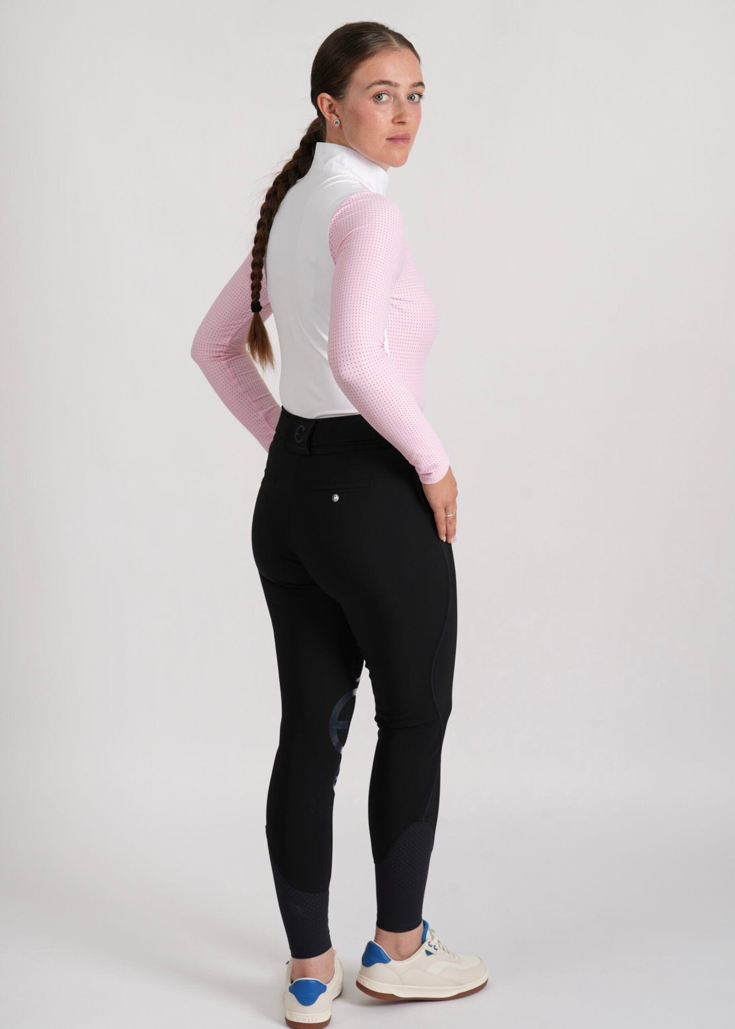EquestrianClub Training Shirt EquestrianClub- Lenna Show Top (White/Pink) equestrian team apparel online tack store mobile tack store custom farm apparel custom show stable clothing equestrian lifestyle horse show clothing riding clothes EquestrianClub- Lenna Show Top (White/Pink) horses equestrian tack store