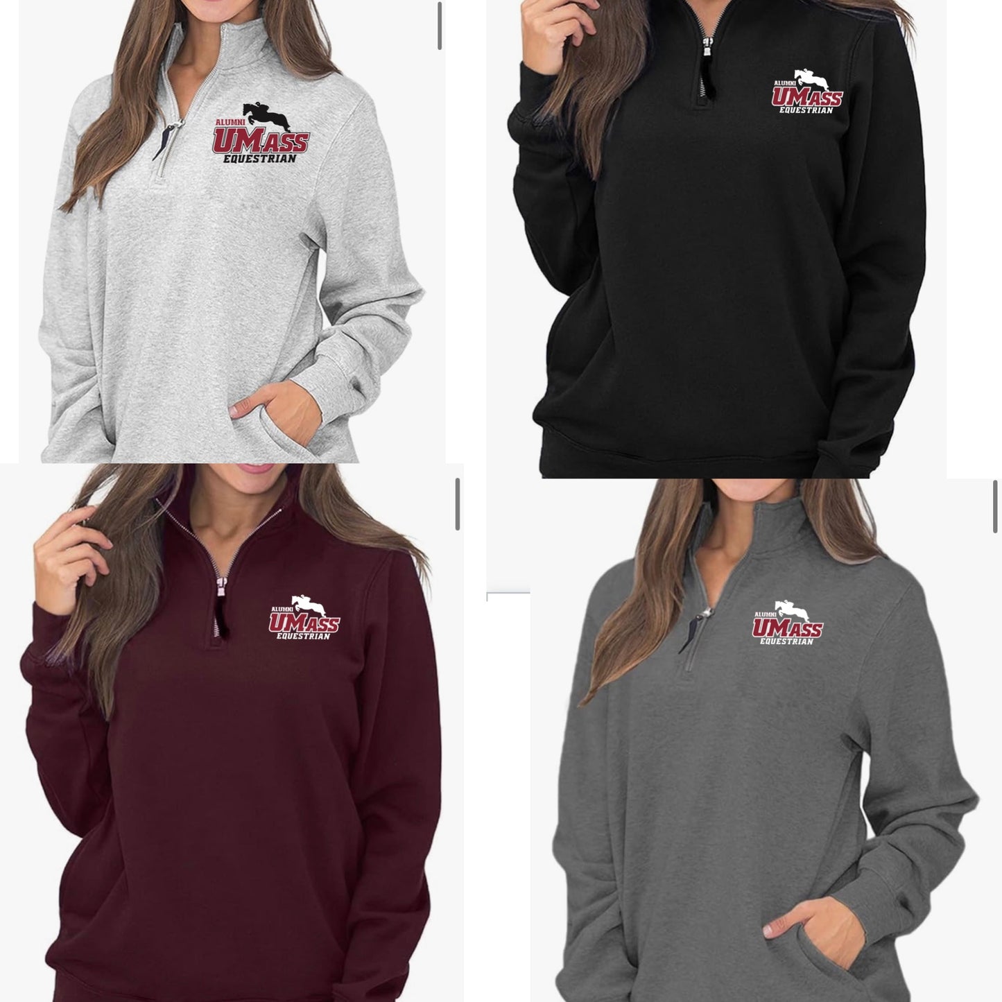 U Mass Alumni Equestrian Team- 1/4 Zip Pullover