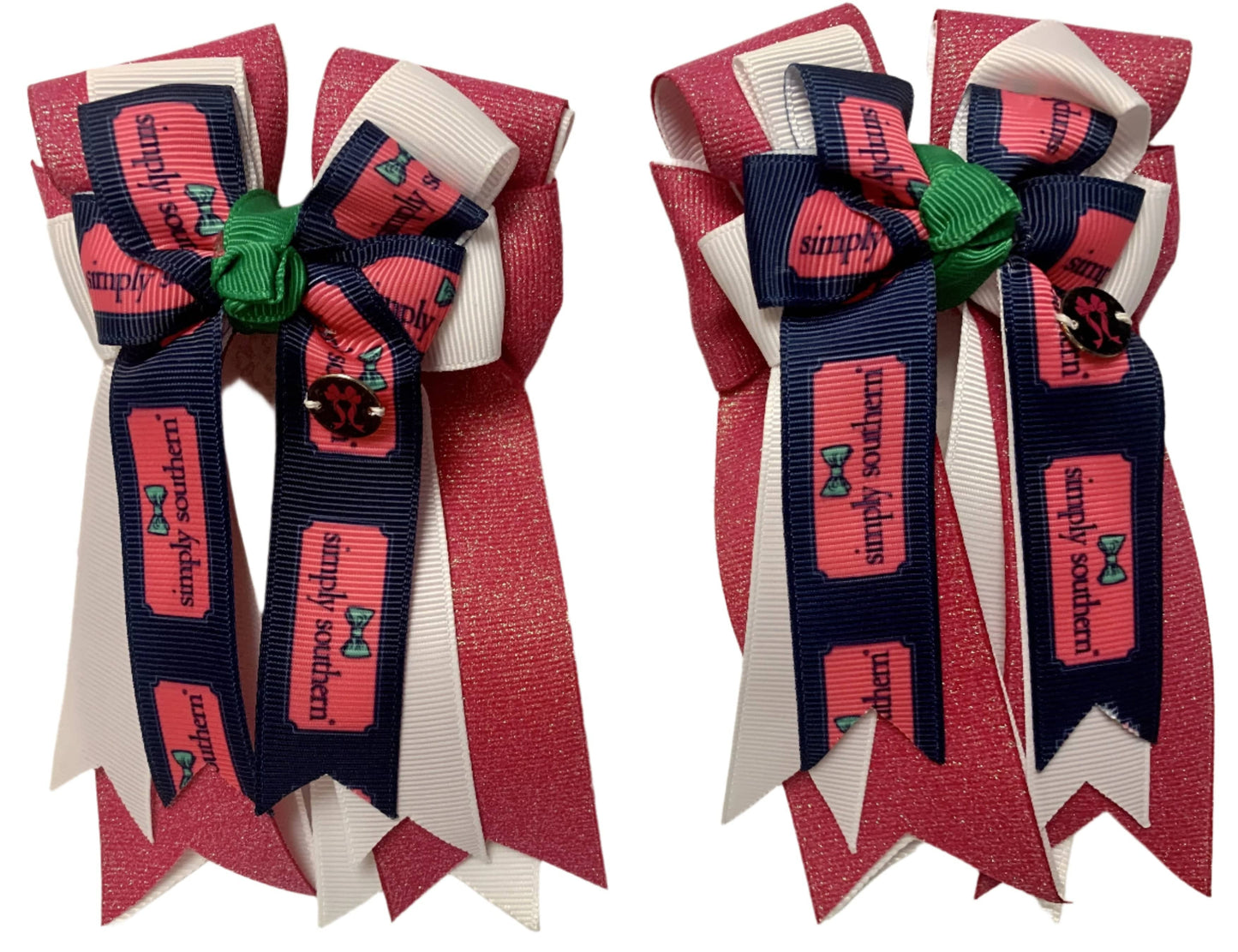 Ponytail Bows Online 3" Tails PonyTail Bows- Simply Southern (Pink) equestrian team apparel online tack store mobile tack store custom farm apparel custom show stable clothing equestrian lifestyle horse show clothing riding clothes PonyTail Bows- Simply Southern (Pink) horses equestrian tack store