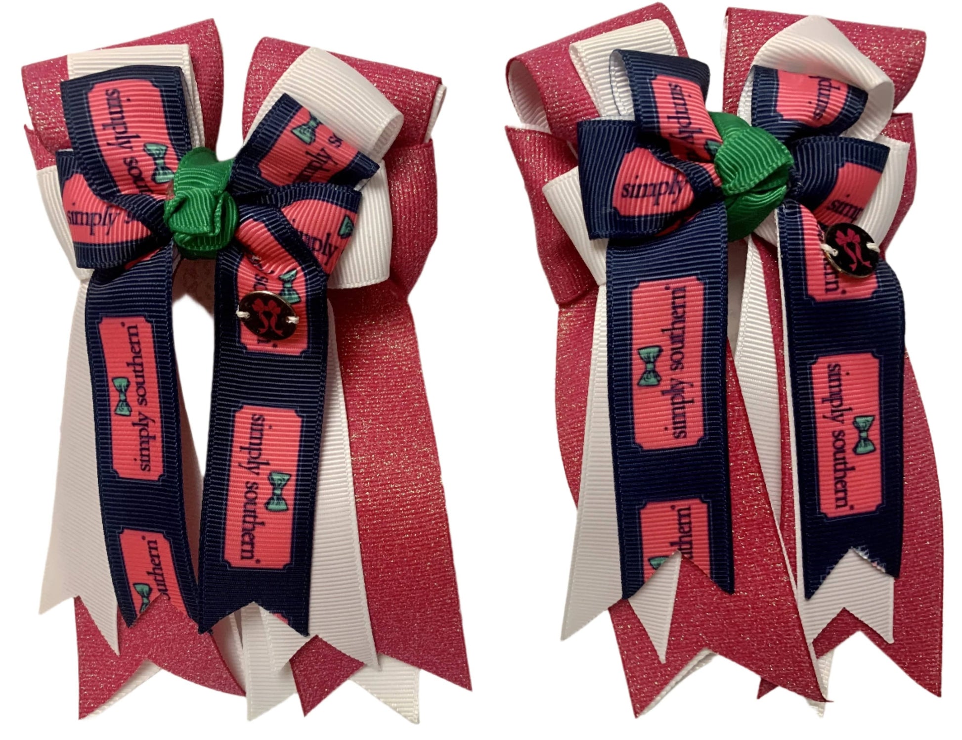Ponytail Bows Online 3" Tails PonyTail Bows- Simply Southern (Pink) equestrian team apparel online tack store mobile tack store custom farm apparel custom show stable clothing equestrian lifestyle horse show clothing riding clothes PonyTail Bows- Simply Southern (Pink) horses equestrian tack store