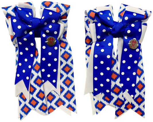 Ponytail Bows Online 3" Tails PonyTail Bows- Diamonds (Royal) equestrian team apparel online tack store mobile tack store custom farm apparel custom show stable clothing equestrian lifestyle horse show clothing riding clothes PonyTail Bows- Diamonds (Royal) horses equestrian tack store