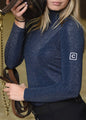 EquestrianClub Training Shirt XS / Navy/Silver EquestrianClub- Sienna Turtleneck equestrian team apparel online tack store mobile tack store custom farm apparel custom show stable clothing equestrian lifestyle horse show clothing riding clothes EquestrianClub- Sienna Turtleneck horses equestrian tack store