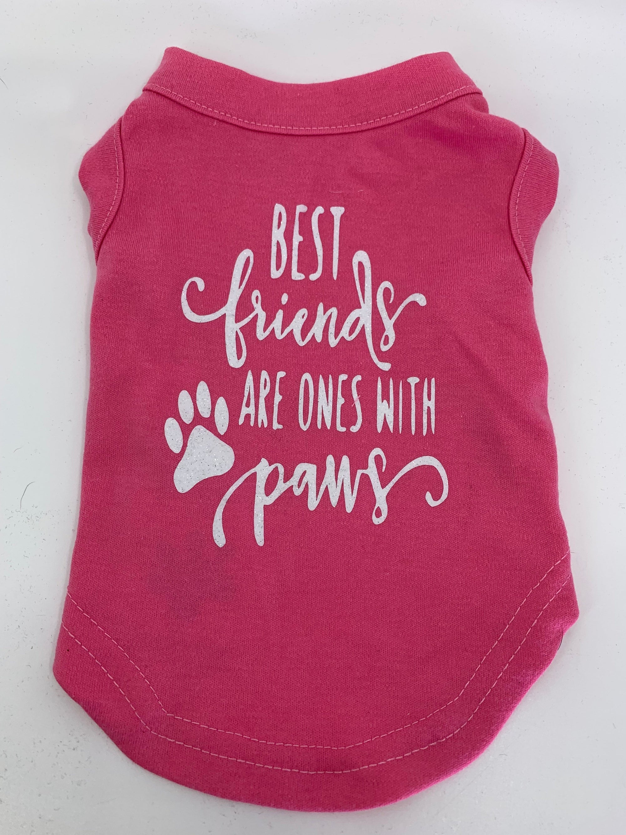 Equestrian Team Apparel XS / Dark pink Just Fur Fun- Best friends are ones with paws Dog T-shirt equestrian team apparel online tack store mobile tack store custom farm apparel custom show stable clothing equestrian lifestyle horse show clothing riding clothes horses equestrian tack store