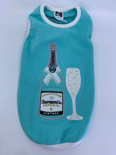 Equestrian Team Apparel M Just Fur Fun- Sniffany Champagne & Glass Dog T-shirt equestrian team apparel online tack store mobile tack store custom farm apparel custom show stable clothing equestrian lifestyle horse show clothing riding clothes horses equestrian tack store