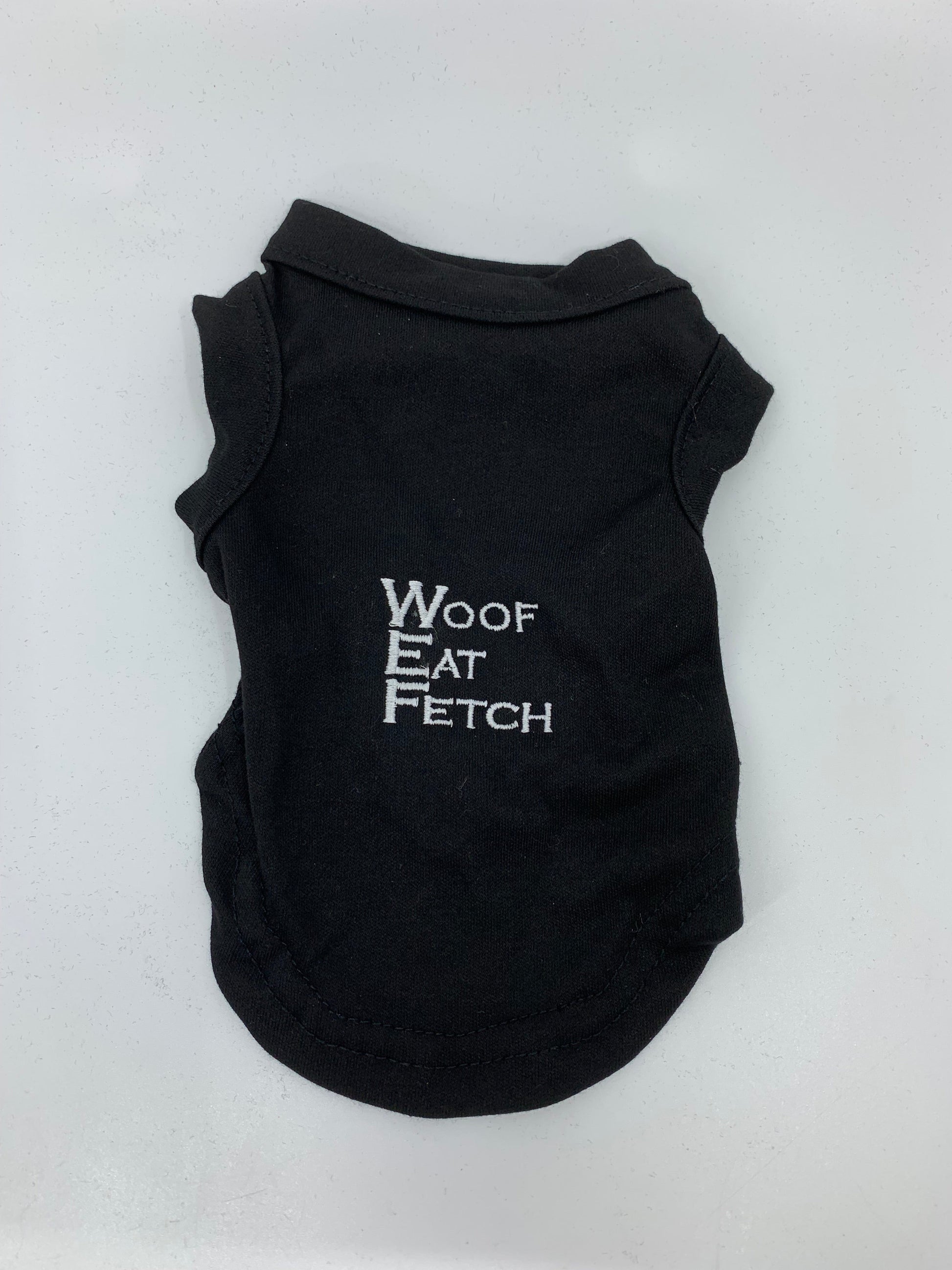 Equestrian Team Apparel XS / white embroidery Just Fur Fun- WEF-Woof Eat Fetch Dog T-shirt equestrian team apparel online tack store mobile tack store custom farm apparel custom show stable clothing equestrian lifestyle horse show clothing riding clothes horses equestrian tack store