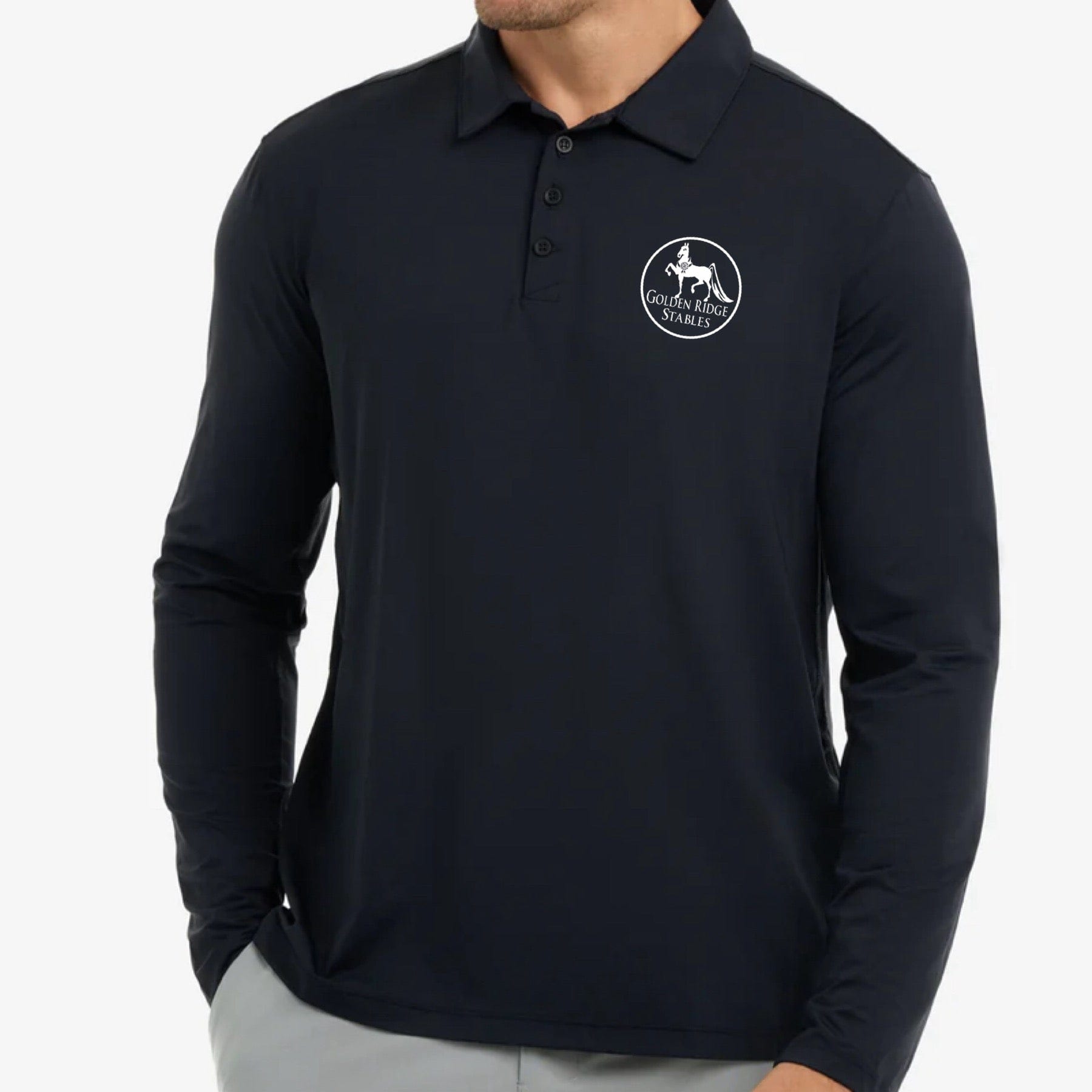 Equestrian Team Apparel Golden Ridge Stables Men's Sun Shirt equestrian team apparel online tack store mobile tack store custom farm apparel custom show stable clothing equestrian lifestyle horse show clothing riding clothes horses equestrian tack store