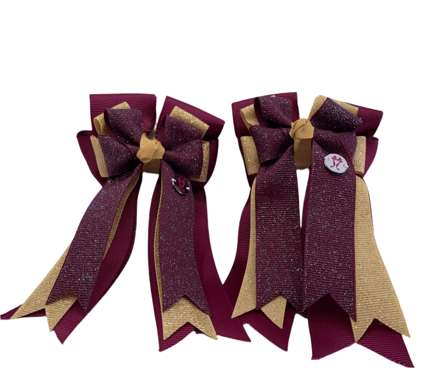 Ponytail Bows Online 3" Tails PonyTail Bows- Poinsettia (Burgundy) equestrian team apparel online tack store mobile tack store custom farm apparel custom show stable clothing equestrian lifestyle horse show clothing riding clothes PonyTail Bows- Poinsettia (Burgundy) horses equestrian tack store