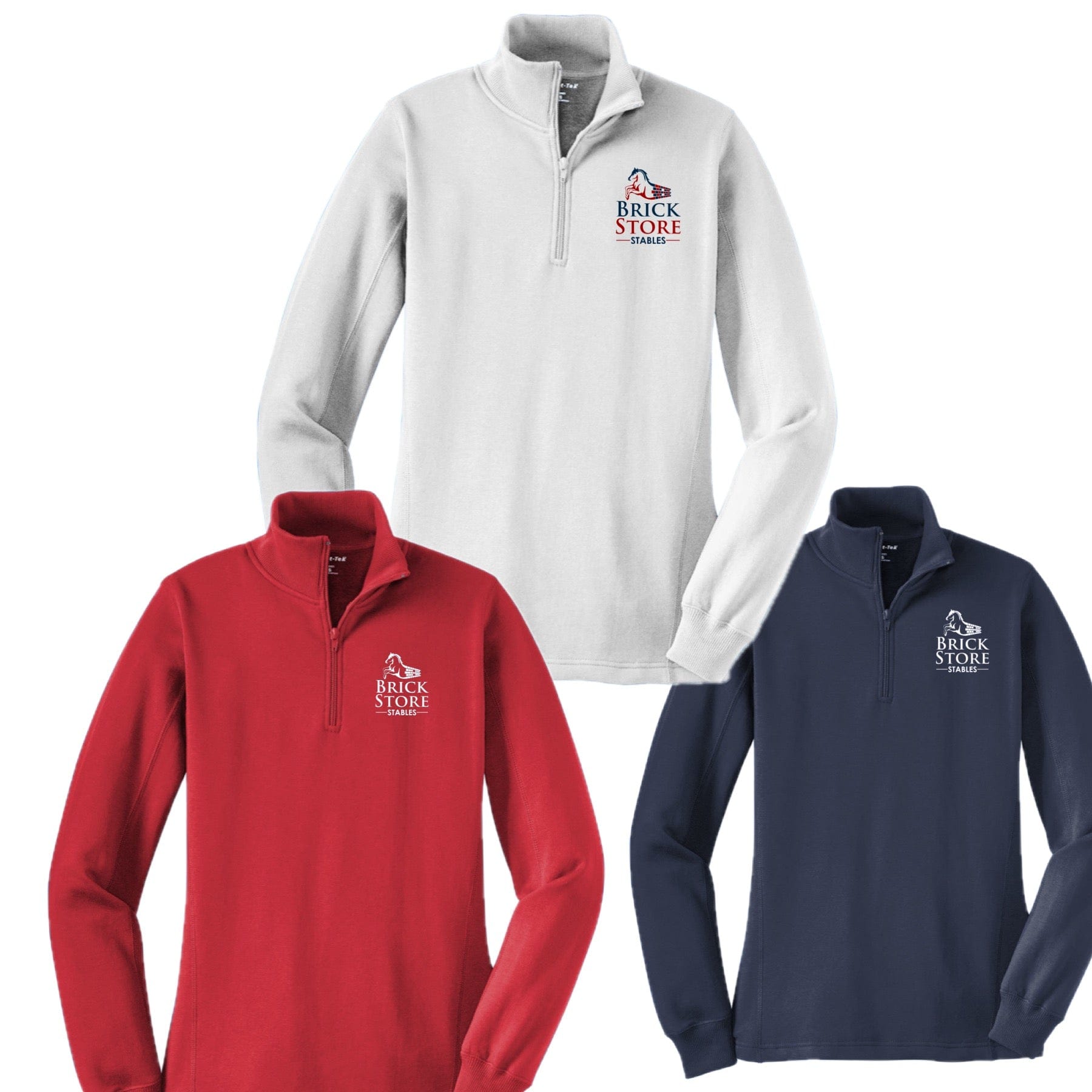 Equestrian Team Apparel Brick Store Stables 1/4 Zip Sweatshirt equestrian team apparel online tack store mobile tack store custom farm apparel custom show stable clothing equestrian lifestyle horse show clothing riding clothes horses equestrian tack store