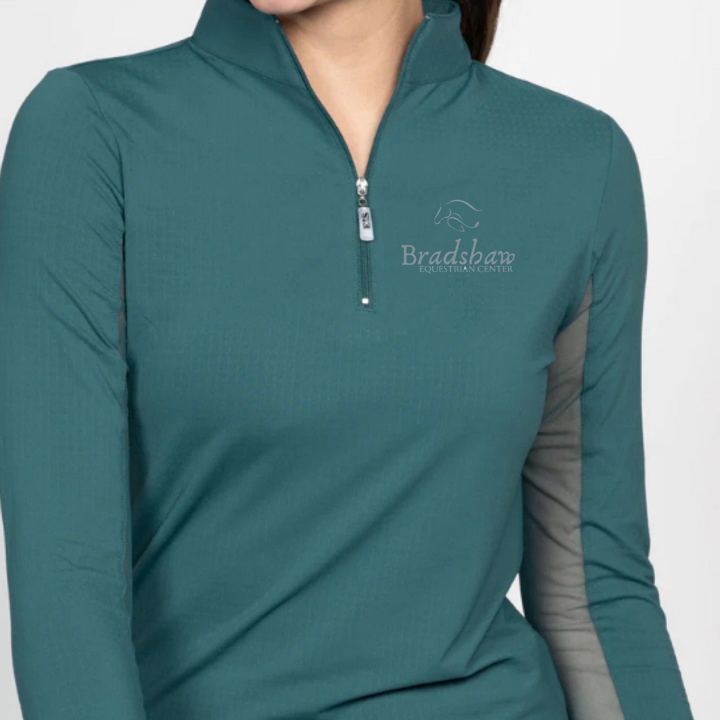 Equestrian Team Apparel Hunter Green / YS Bradshaw Equestrian Center Sun Shirt equestrian team apparel online tack store mobile tack store custom farm apparel custom show stable clothing equestrian lifestyle horse show clothing riding clothes horses equestrian tack store