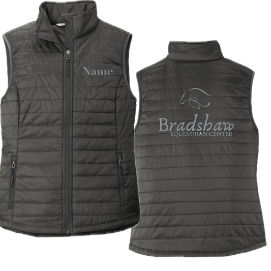 Equestrian Team Apparel Bradshaw Equestrian Center Puffy Vest equestrian team apparel online tack store mobile tack store custom farm apparel custom show stable clothing equestrian lifestyle horse show clothing riding clothes horses equestrian tack store