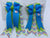 PonyTail Bows 3" Tails PonyTail Bows- Blue Lime Chevron equestrian team apparel online tack store mobile tack store custom farm apparel custom show stable clothing equestrian lifestyle horse show clothing riding clothes PonyTail Bows | Equestrian Hair Accessories horses equestrian tack store