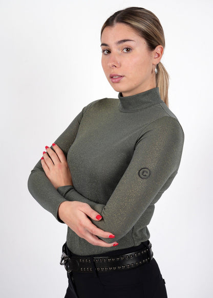 EquestrianClub Training Shirt XS / Forest/Gold EquestrianClub- Sienna Turtleneck equestrian team apparel online tack store mobile tack store custom farm apparel custom show stable clothing equestrian lifestyle horse show clothing riding clothes EquestrianClub- Sienna Turtleneck horses equestrian tack store